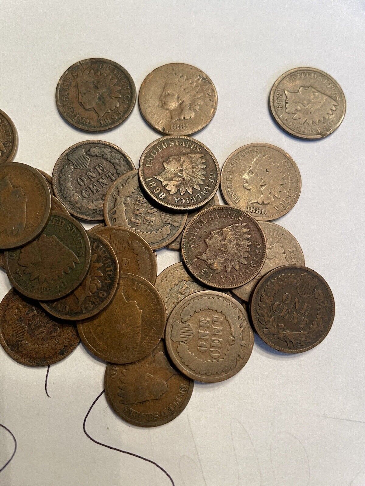 Roll Of indian head Pennies ALL 1800’s!! Very  Nice Coins No Culls