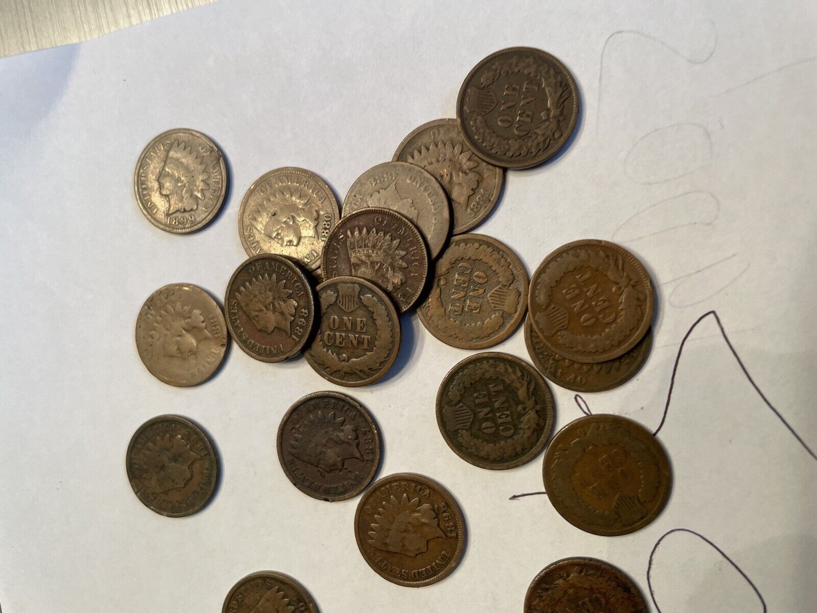 Roll Of indian head Pennies ALL 1800’s!! Very  Nice Coins No Culls