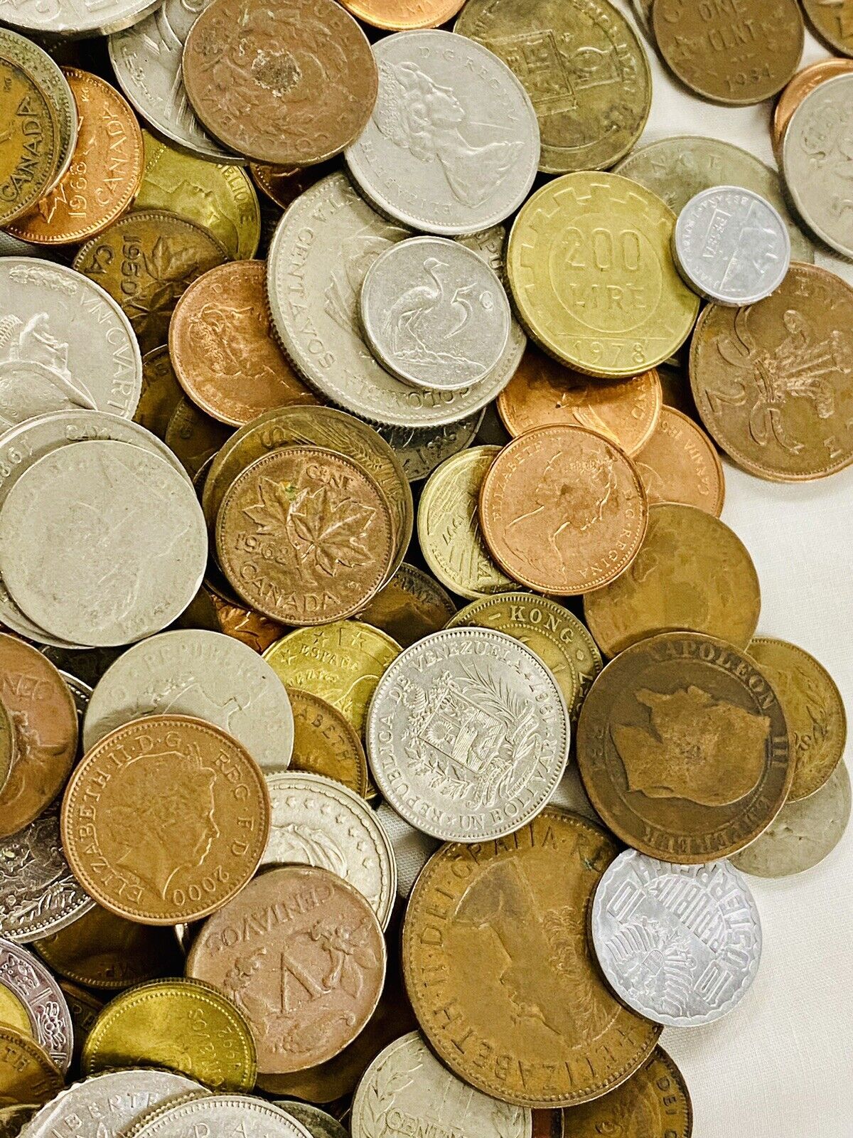 Lot of Foreign Coins- Over 5 Pounds, Hundreds OfCoins! 1800s-1900s + PROOF COINS