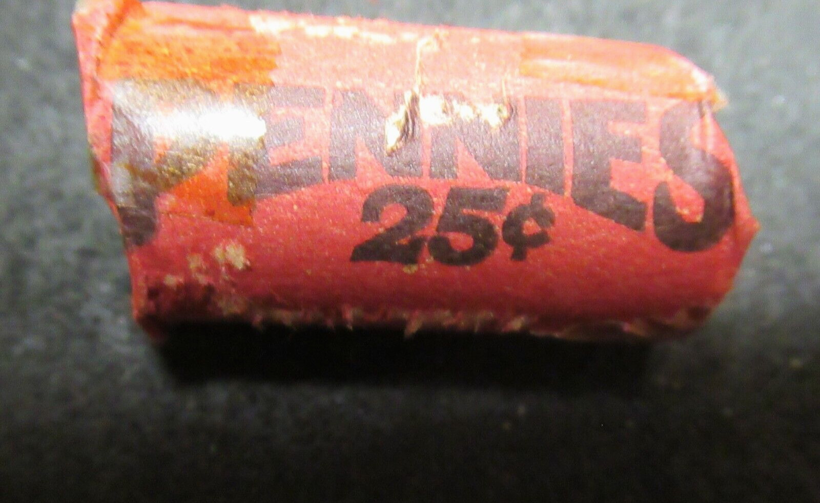 VERY OLD VINTAGE INDIAN HEAD PENNY HALF ROLL OLD SEALING TAPE IS YELLOW FROM AGE