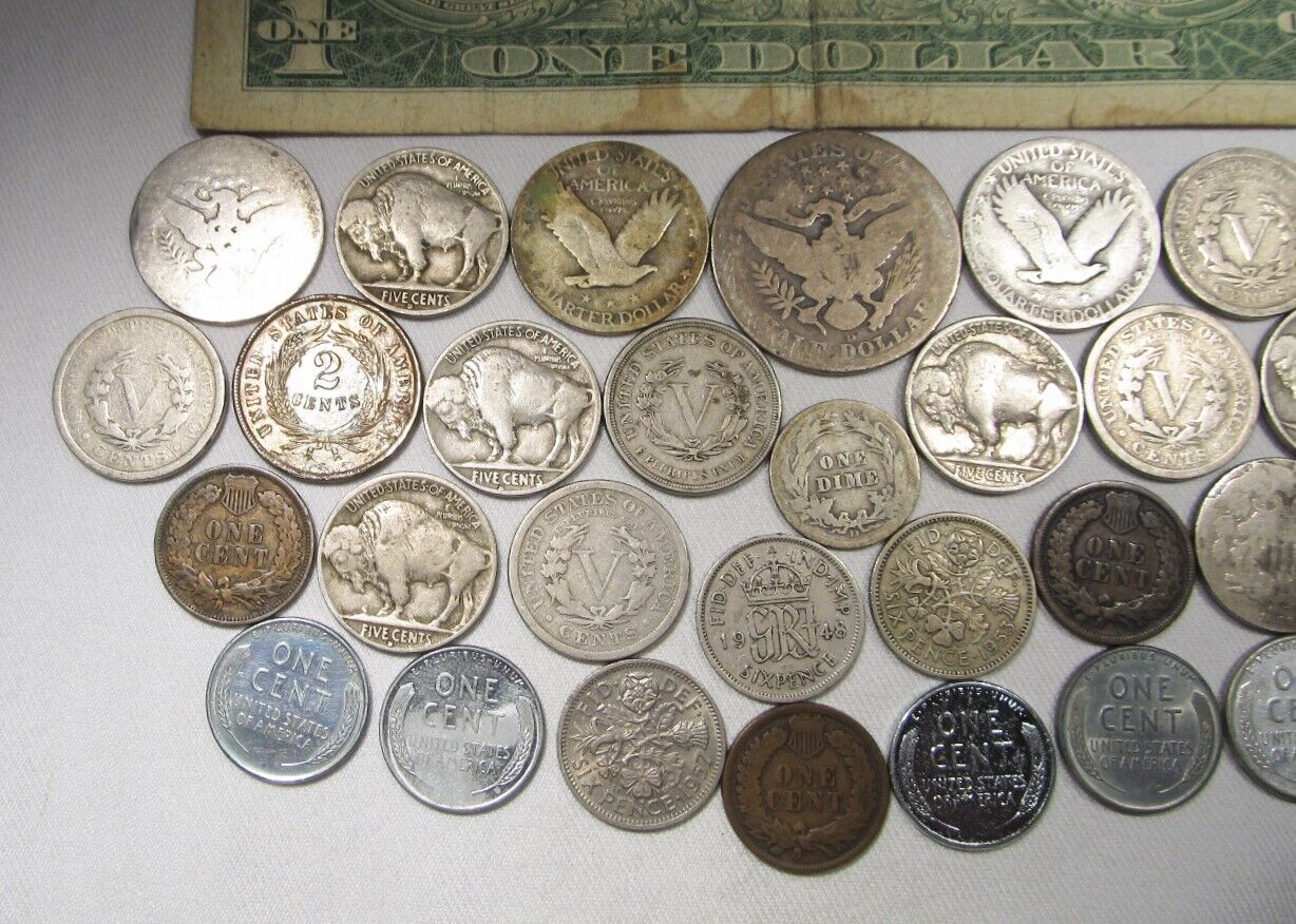 Old Vintage Horde US Coin & Silver Lot 1860’s - 1900’s Lot BCL3