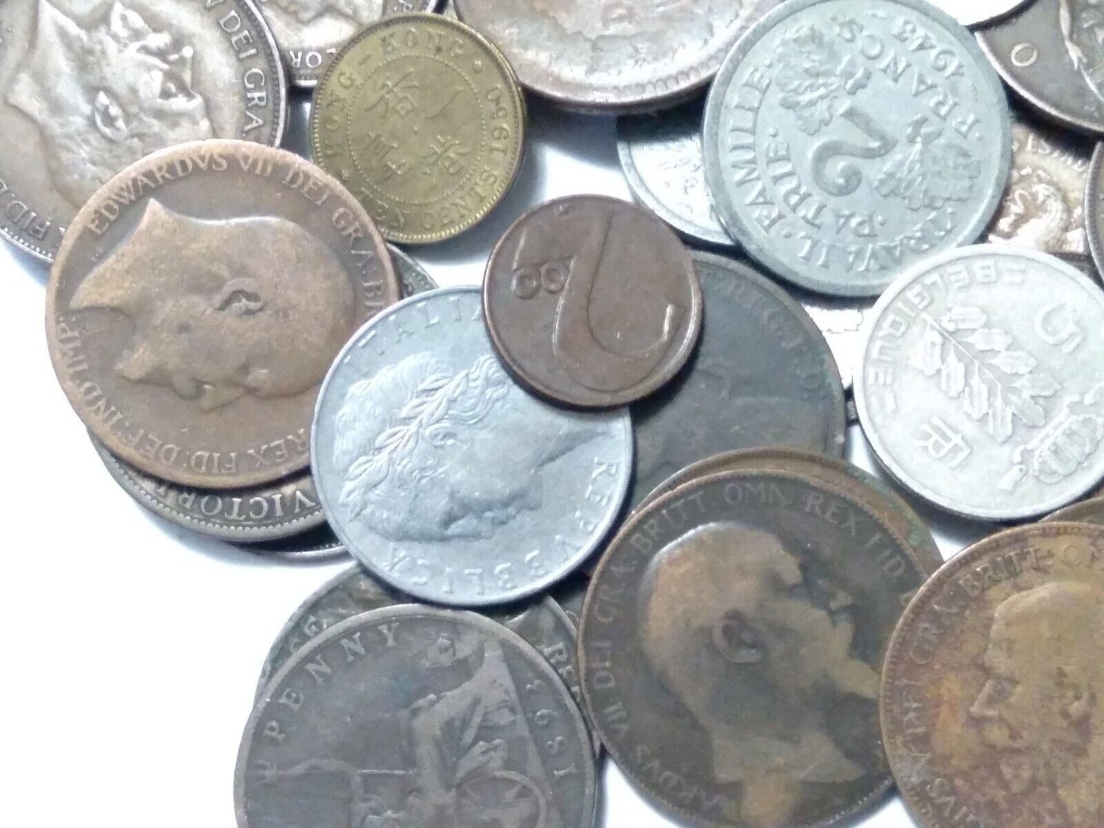 Vintage World Coins, (10) Randomly Selected Coins (1800s-1950) Various Countries