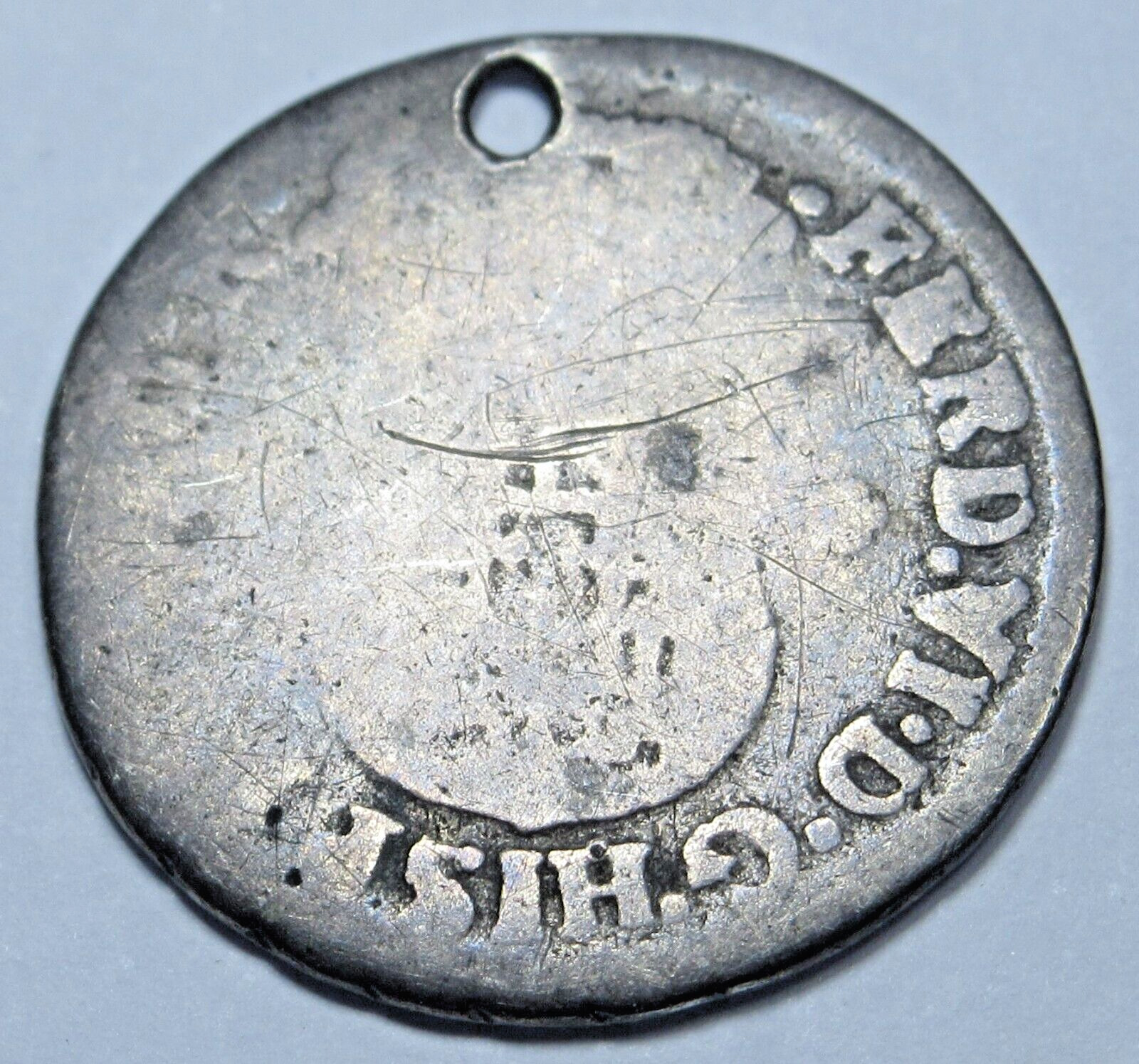 1758 Guatemala Silver 1/2 Reales Spanish Colonial Antique 1700's Columnario Coin