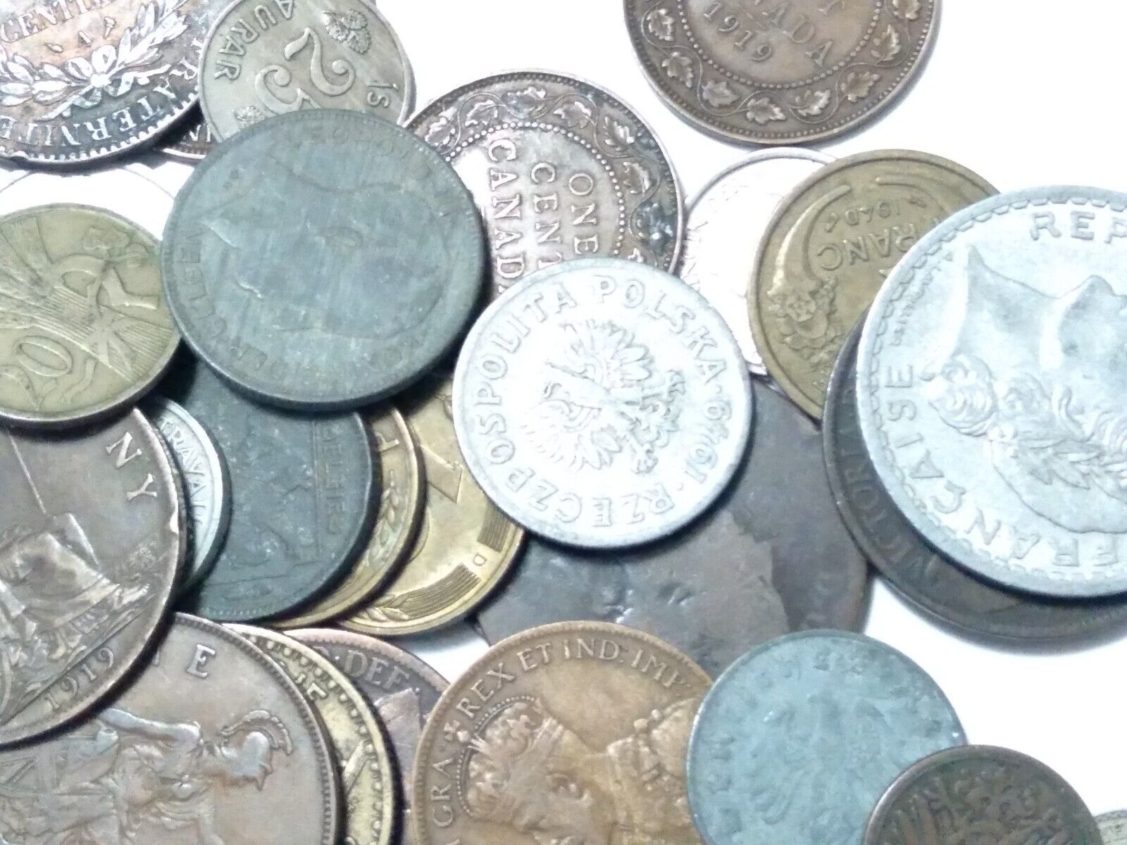 Vintage World Coins, (10) Randomly Selected Coins (1800s-1950) Various Countries