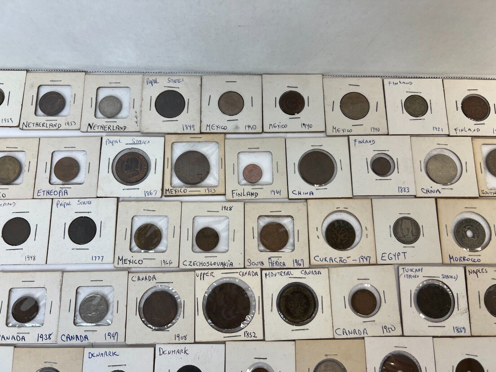 Large Lot of 202 World Coins 1800's 1900's France Italy Great Britain Hungry