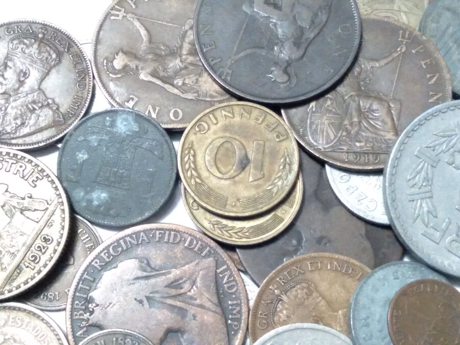 Vintage World Coins, (10) Randomly Selected Coins (1800s-1950) Various Countries