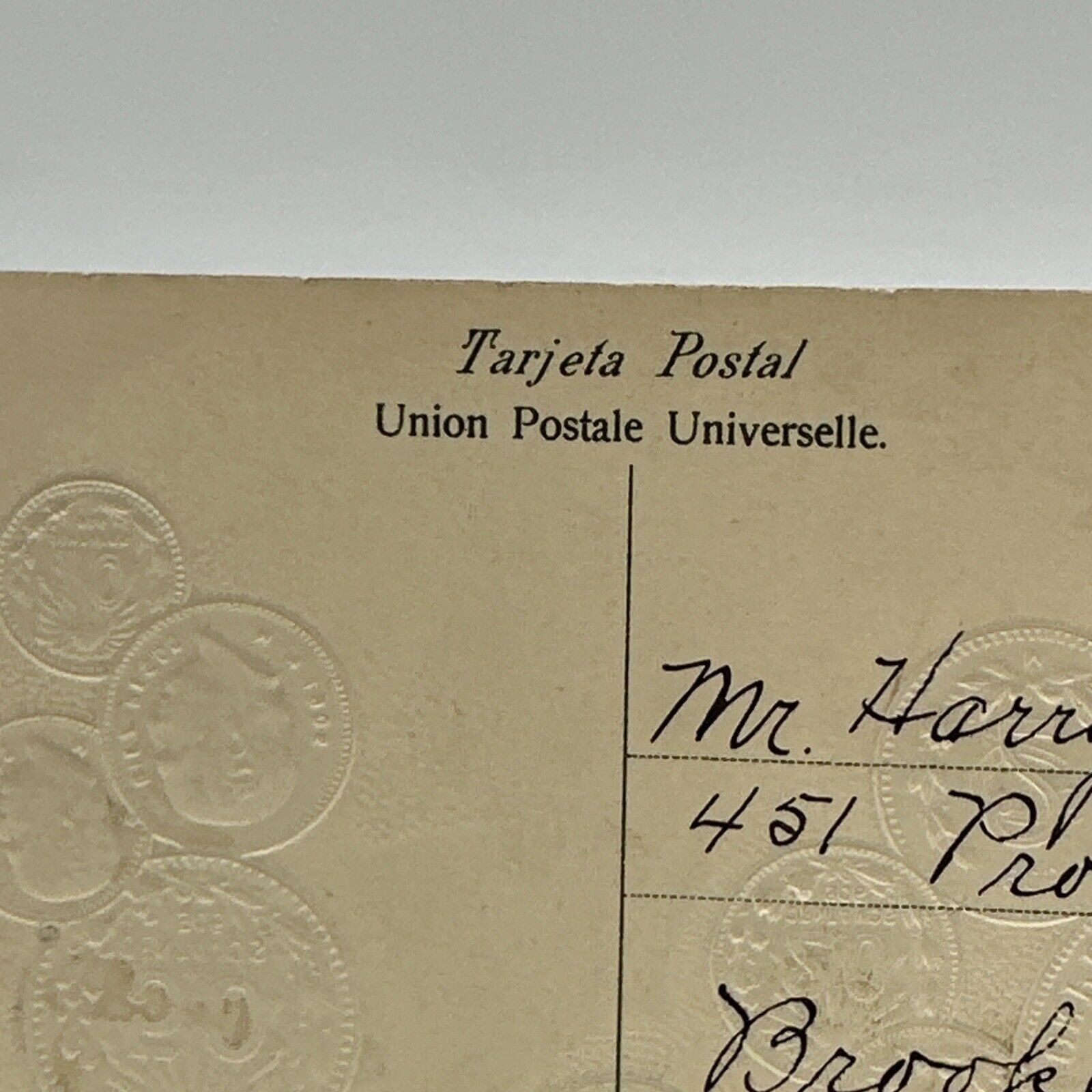 Vintage Embossed Coin Postcard Mexico 1800s 1900