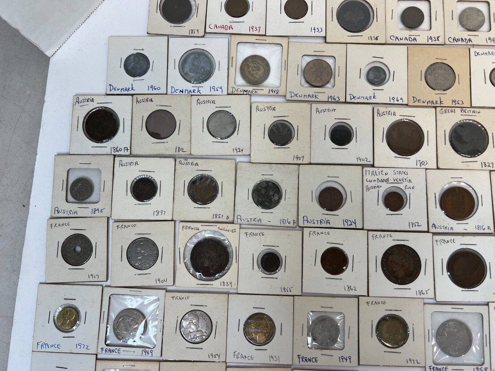 Large Lot of 202 World Coins 1800's 1900's France Italy Great Britain Hungry
