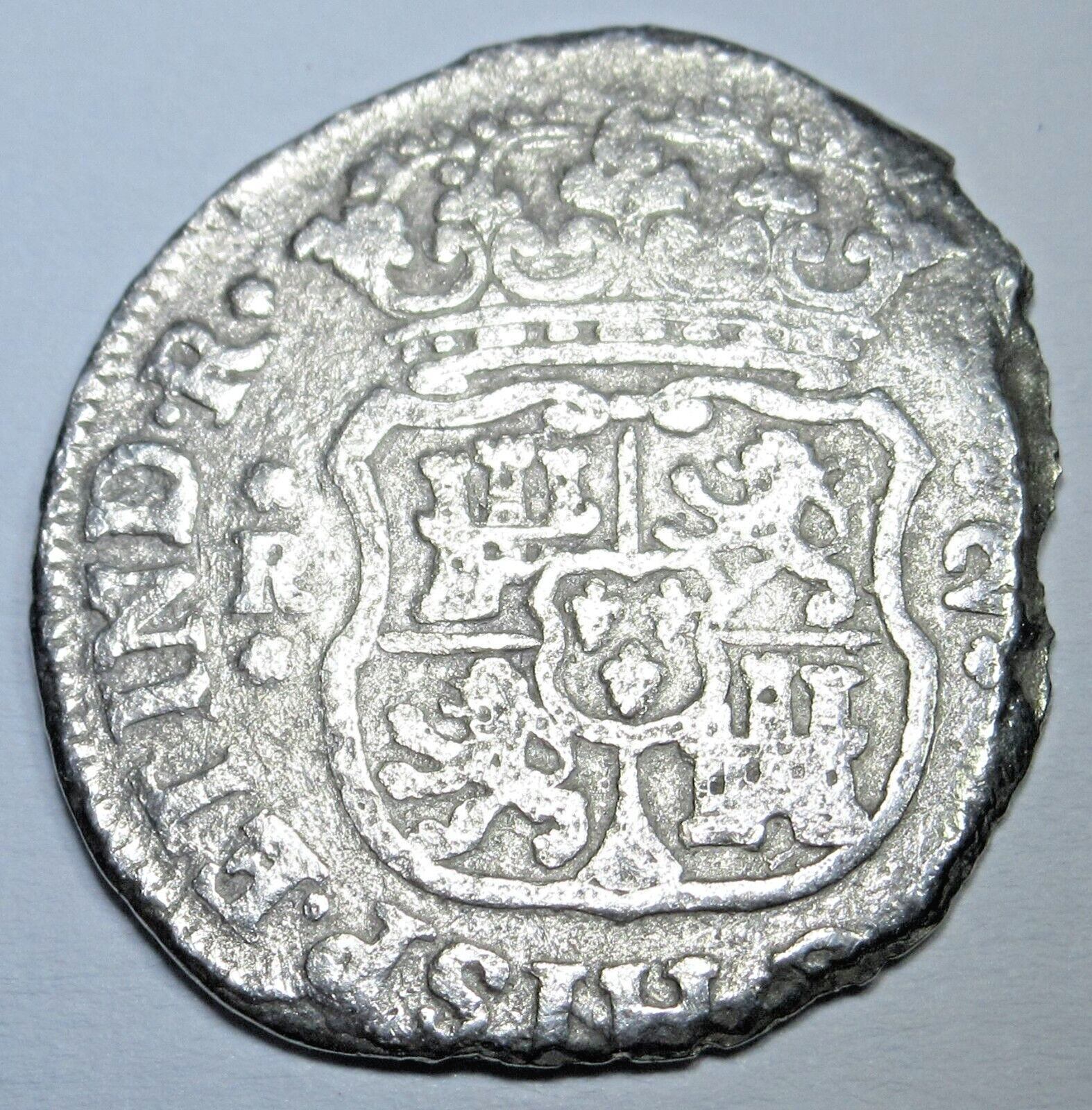 1757 El Cazador Shipwreck Spanish Silver 2 Reales 1700's Pirate Treasure Coin
