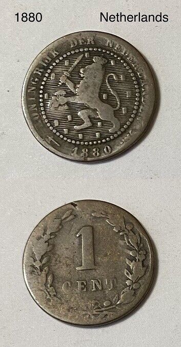 Foreign World Coins-Lot of 12 Coins-(4) 1800s, (1) Silver, (3) AU