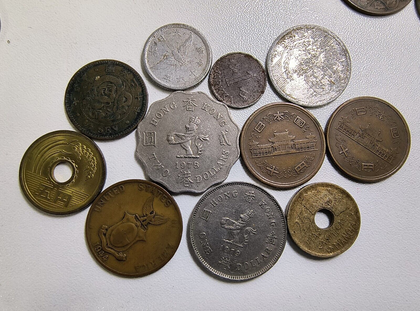 World Coins & Token Lot (38) Mixed Dates Countries 1800s-1900s U.S. Canada Asia