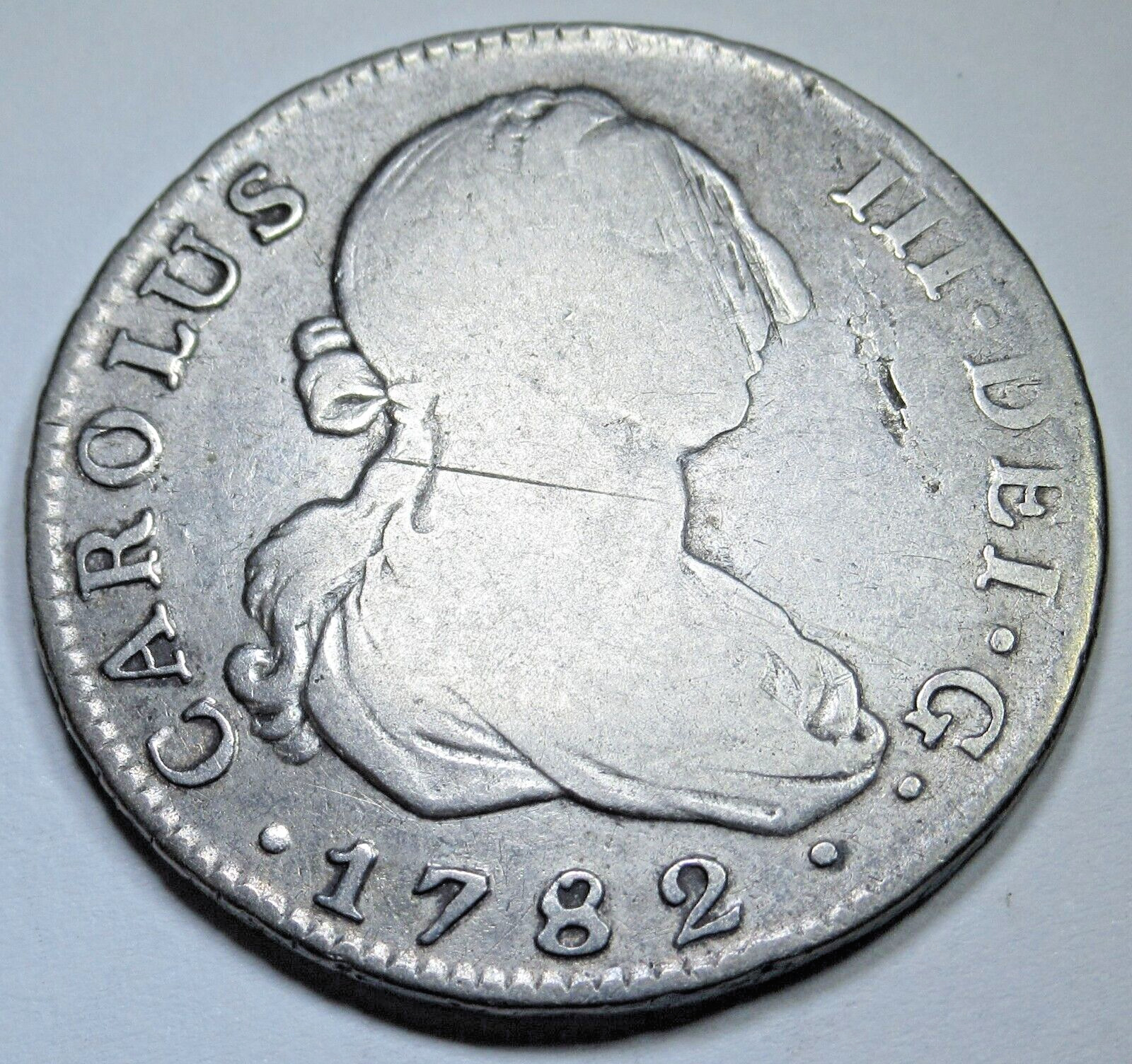 1782 Spanish Silver 4 Reales Genuine Antique 1700s Colonial Pirate Treasure Coin