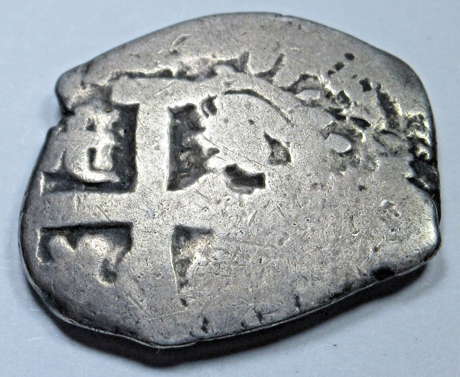 1749 Spanish Bolivia Silver 1 Reales Genuine Antique Colonial Pirate Cob Coin