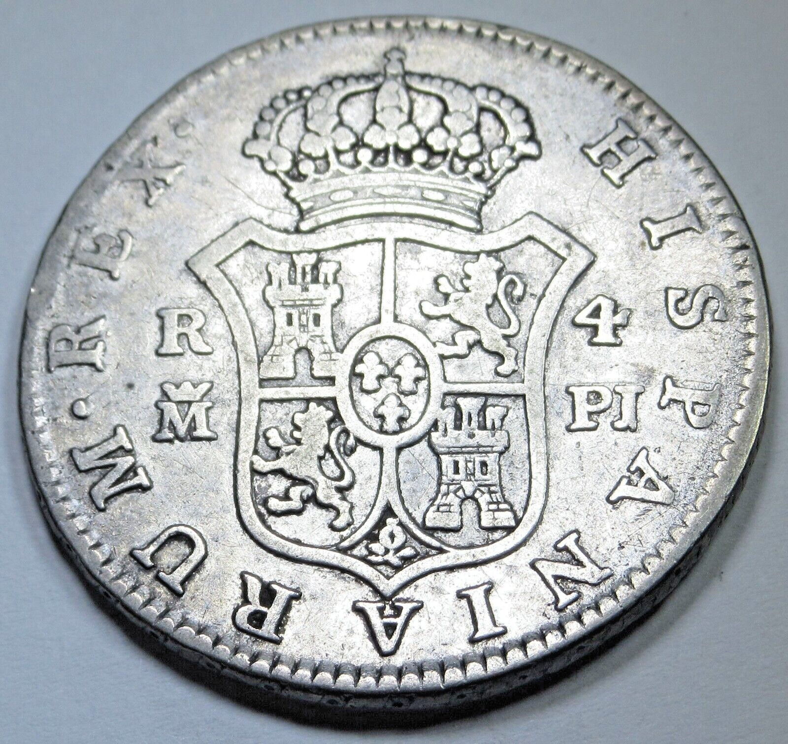 1782 Spanish Silver 4 Reales Genuine Antique 1700s Colonial Pirate Treasure Coin