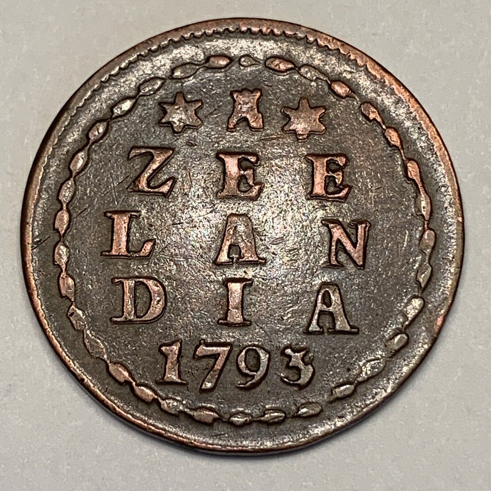 1700’s Coin - 1793 Zeeland Netherlands Duit 