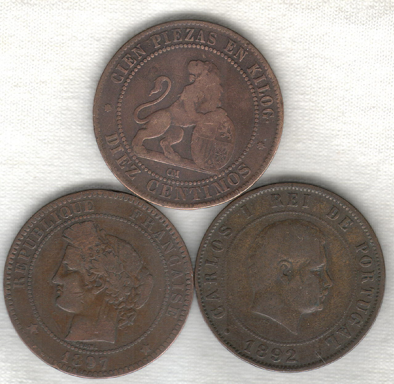 Ten Different Foreign Coins all Dated in the 1800's   Free Shipping 