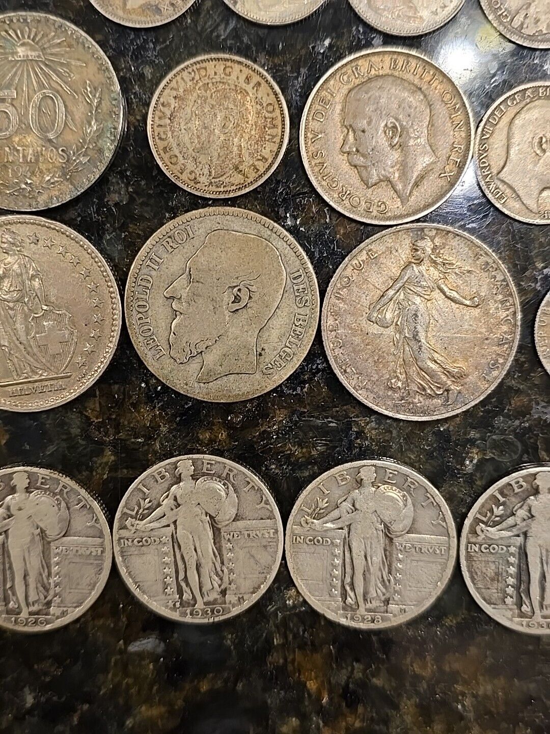 USA CANADA & WORLD 127 grams 30 Pieces SILVER LOT 1800's 1900's Foreign Coins