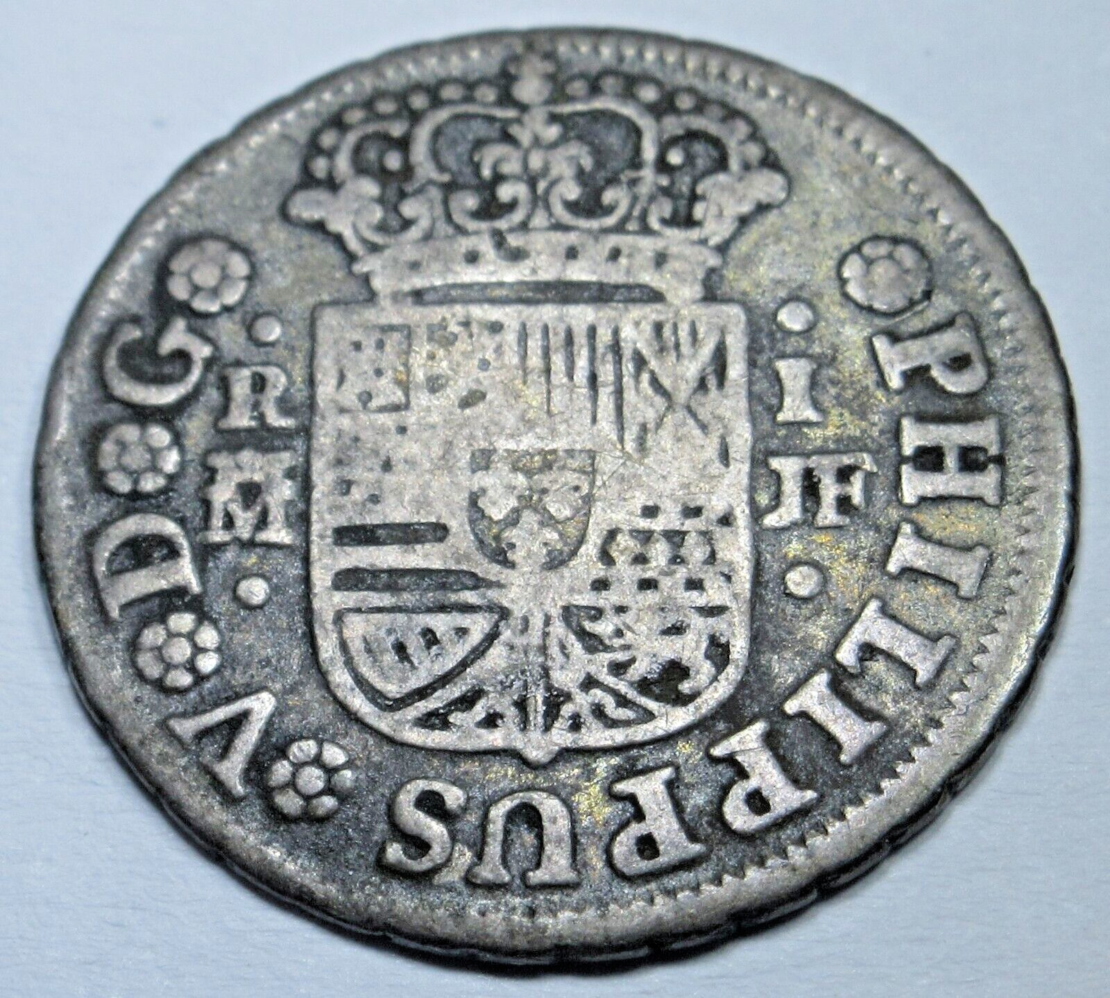 1738 Spanish Silver 1 Reales Genuine Antique 1700's Colonial Cross Pirate Coin