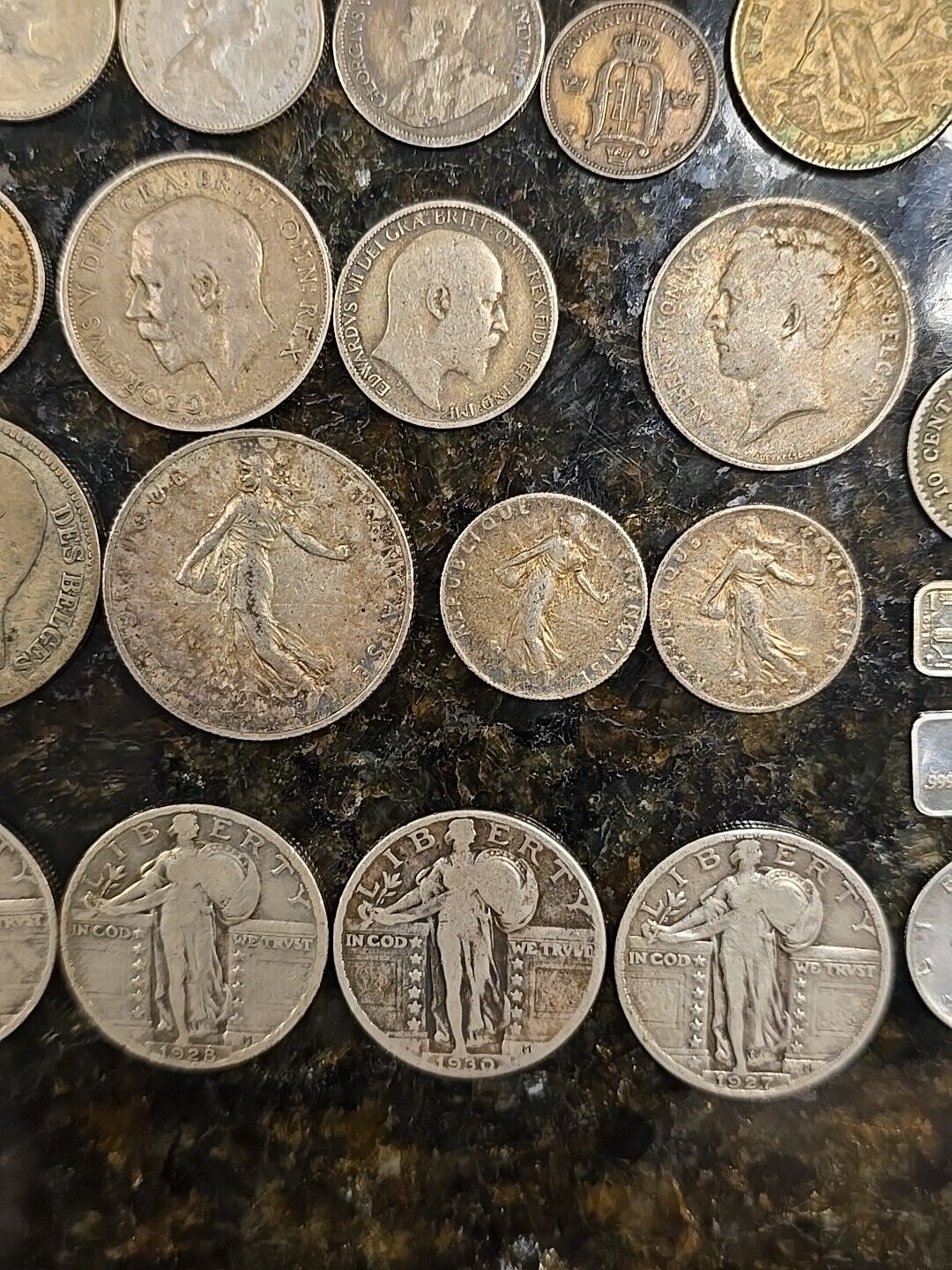 USA CANADA & WORLD 127 grams 30 Pieces SILVER LOT 1800's 1900's Foreign Coins