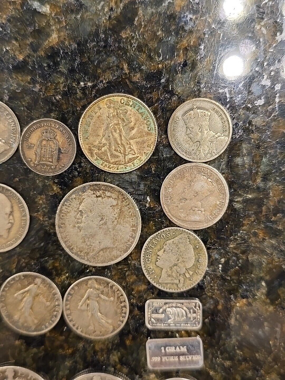USA CANADA & WORLD 127 grams 30 Pieces SILVER LOT 1800's 1900's Foreign Coins