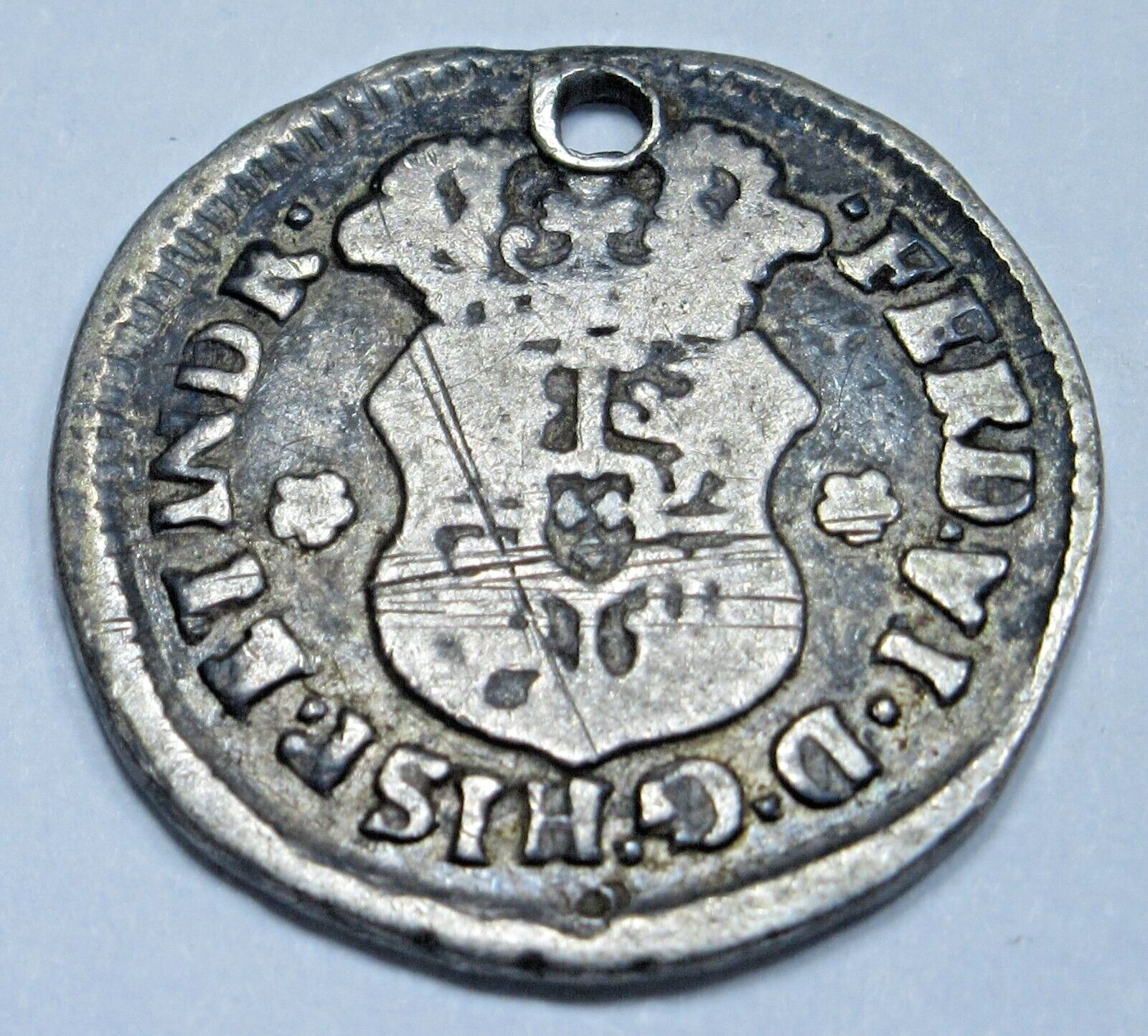 1759 Guatemala Silver 1/2 Reales Spanish Colonial Antique 1700's Columnario Coin