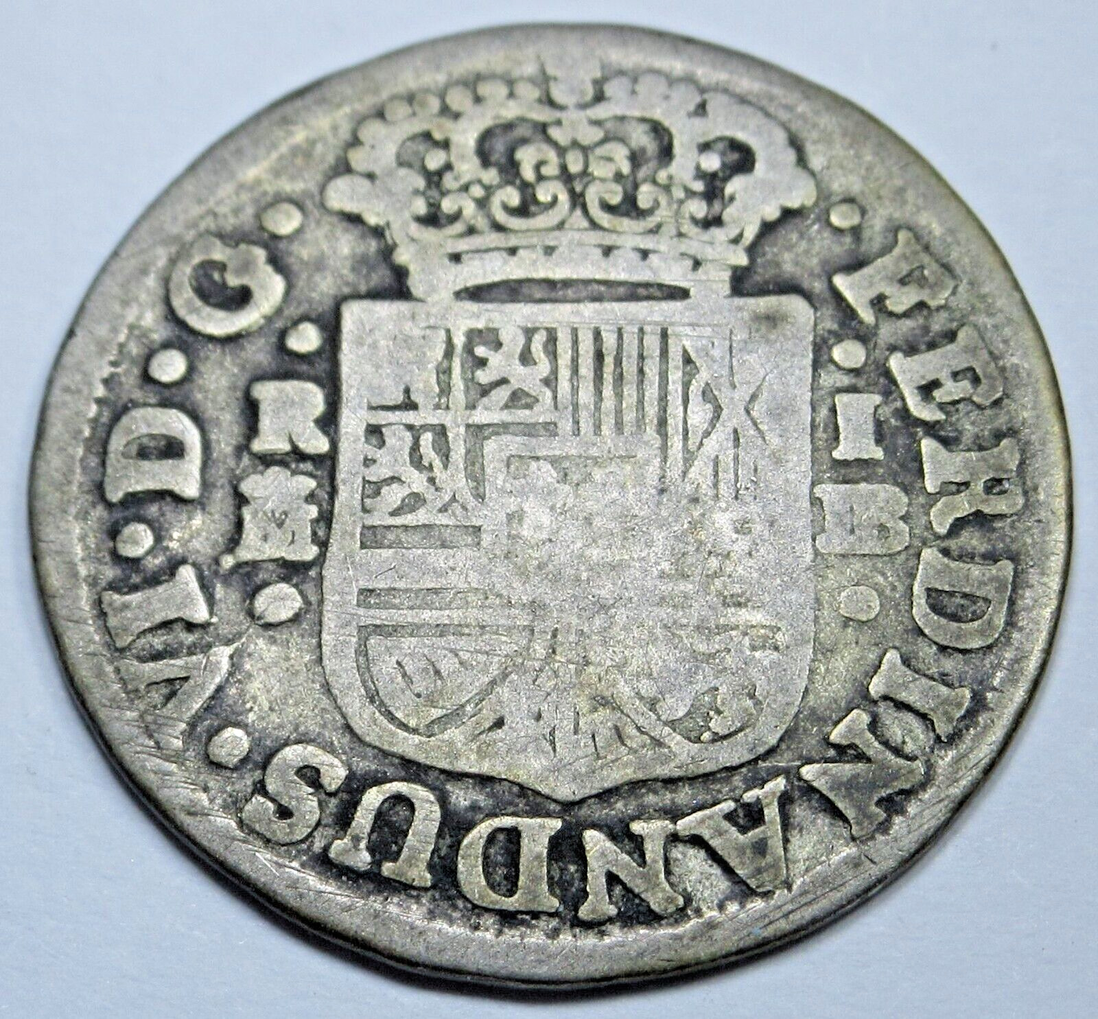 1758 Spanish Silver 1 Reales Genuine Antique 1700's Colonial Cross Pirate Coin