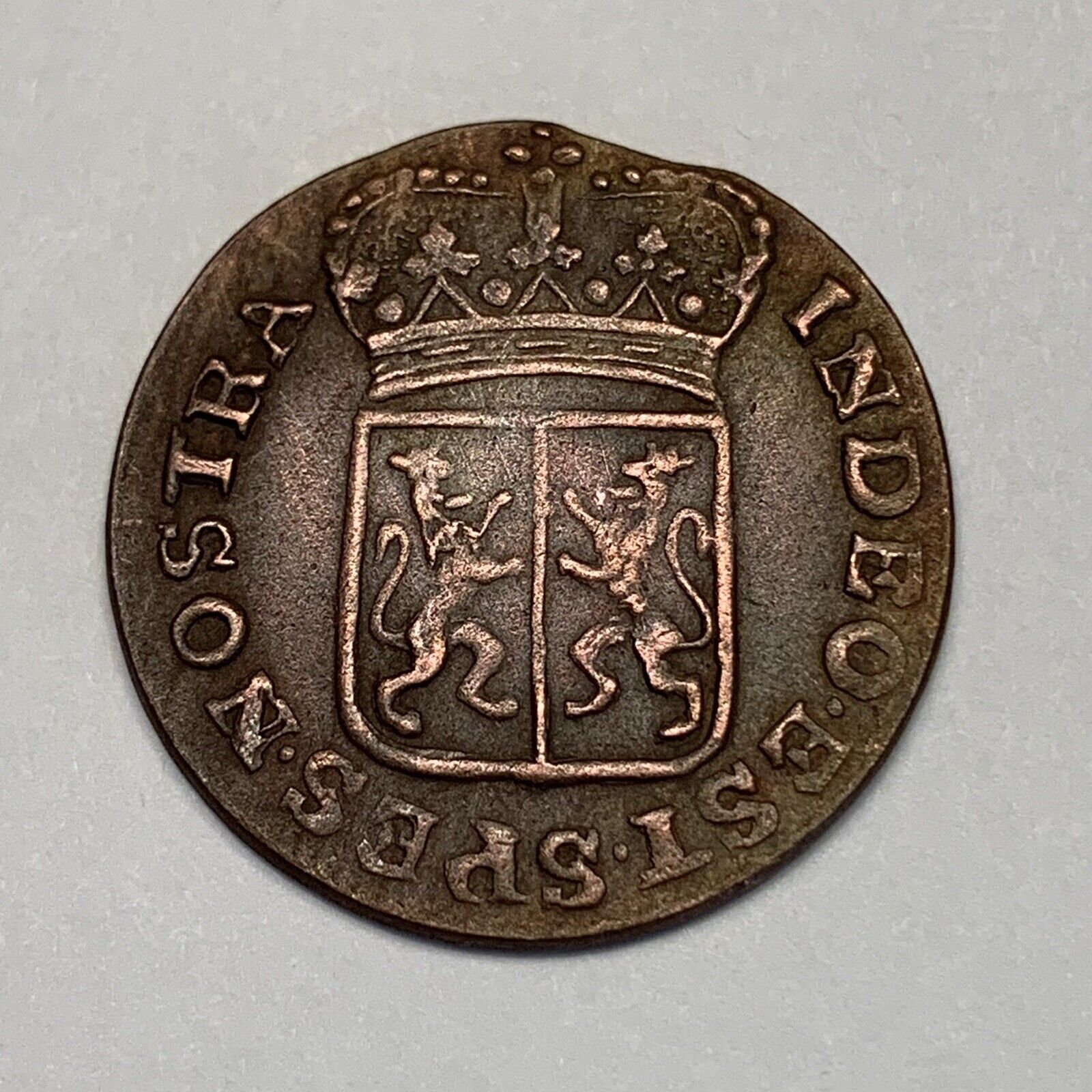 1700’s Coin - Netherlands East Indies Duit With Doubling Error