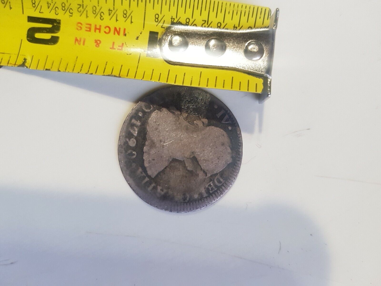1790 off center Strike Spanish Bolivia Silver 2 Reales Error 1700's Pirate Coin
