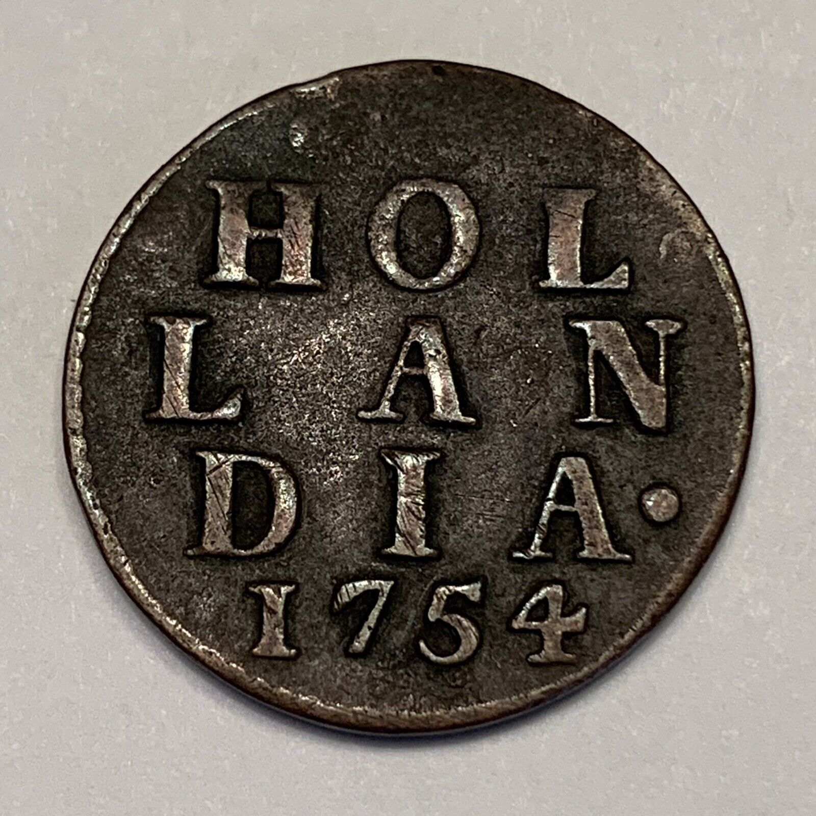 1700’s Coin - 1754 Zeeland Netherlands Duit