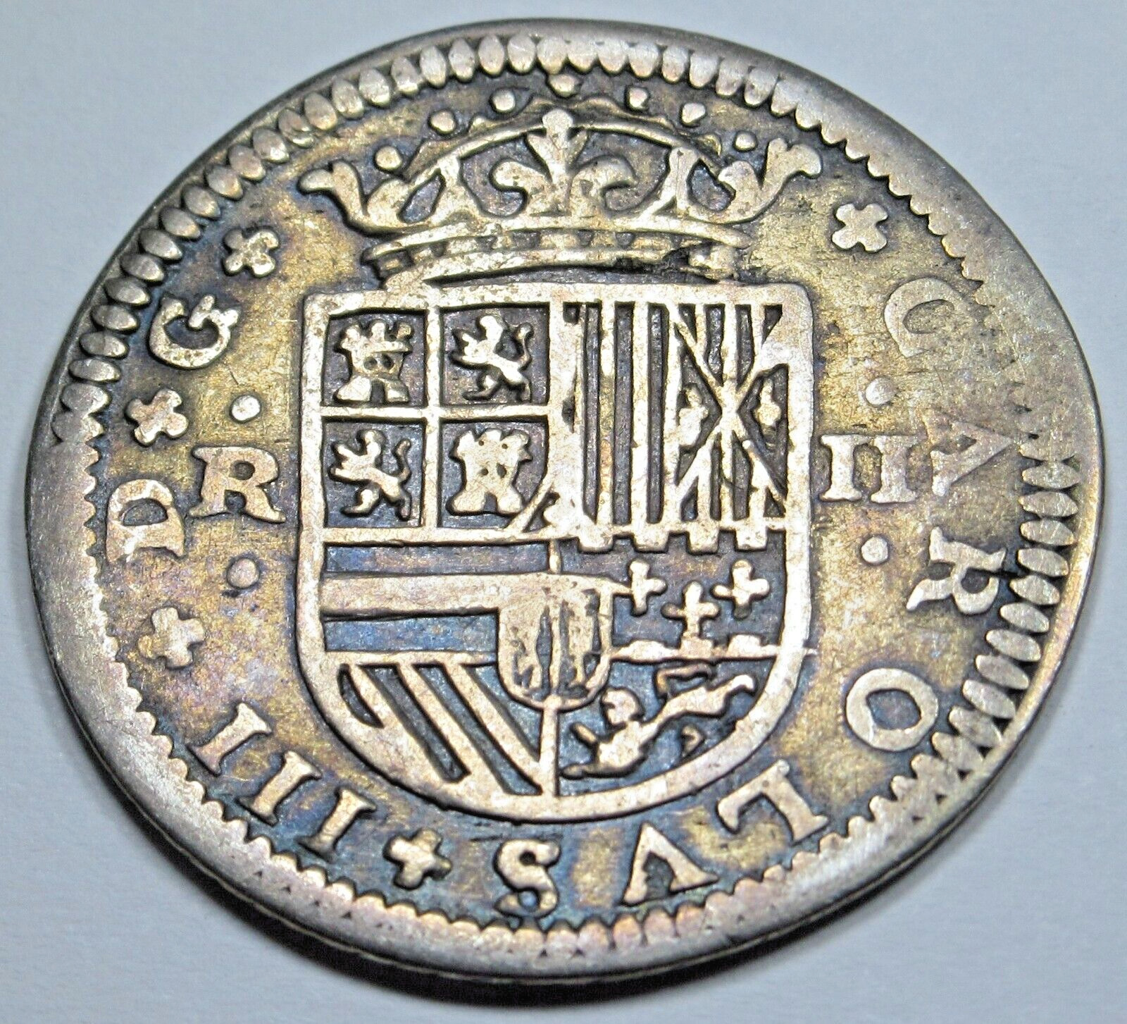 1707 Spanish Silver 2 Reales Genuine Antique Colonial 1700s Pirate Treasure Coin