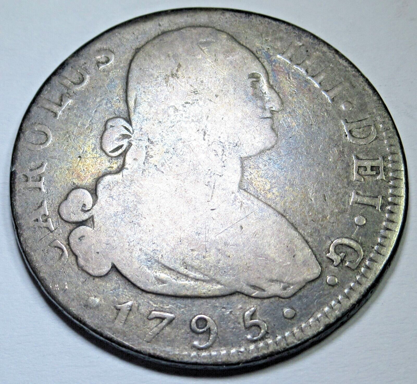 1795 Spanish Silver 4 Reales Genuine Antique 1700s Colonial Pirate Treasure Coin
