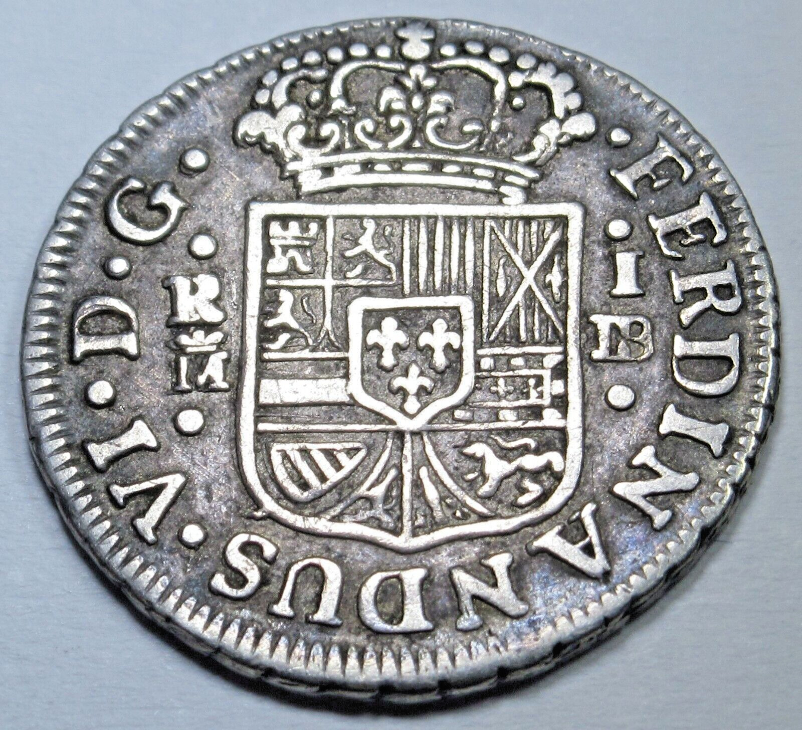 1758 XF Spanish Silver 1 Reales Genuine Antique 1700s Colonial Cross Pirate Coin