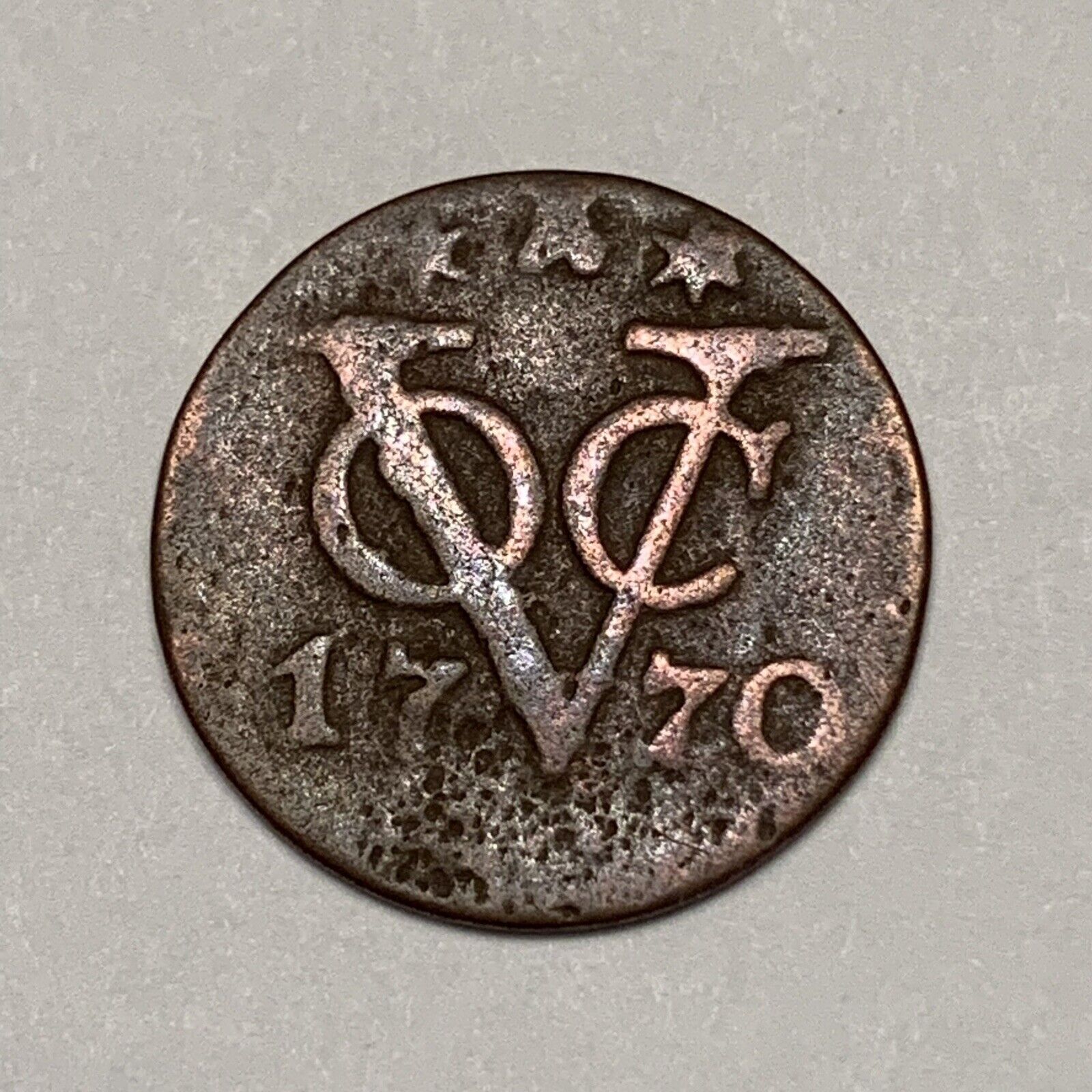1700’s Coin - Netherlands East Indies Half Duit  FREE SHIPPING