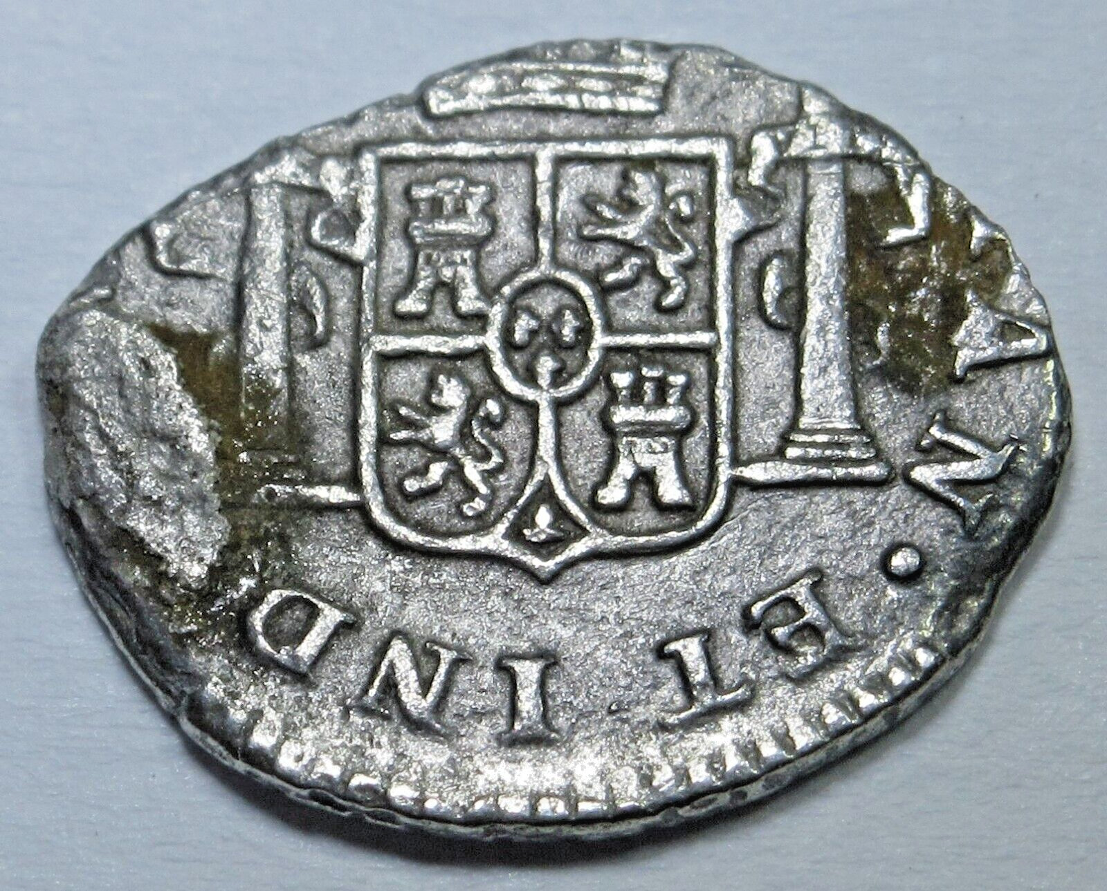 1777 over 1776 El Cazador Shipwreck Spanish Silver 1/2 Reales 1700's Pirate Coin