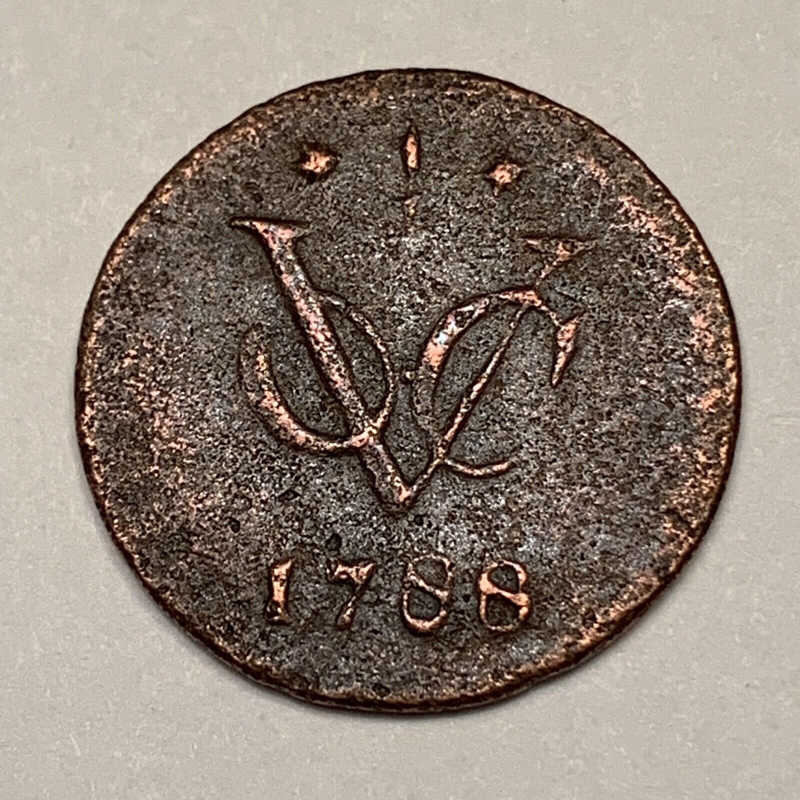1700’s Coin - Netherlands East Indies Half Duit  FREE SHIPPING