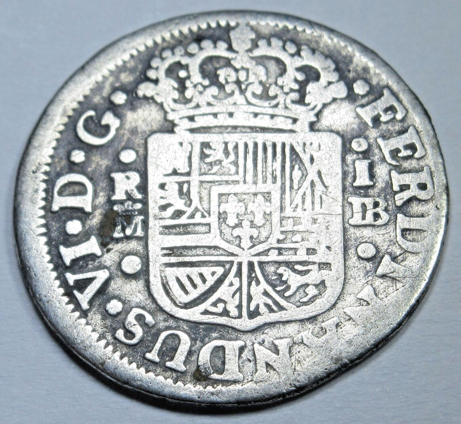 1757 Spanish Silver 1 Reales Genuine Antique 1700's Colonial Cross Pirate Coin