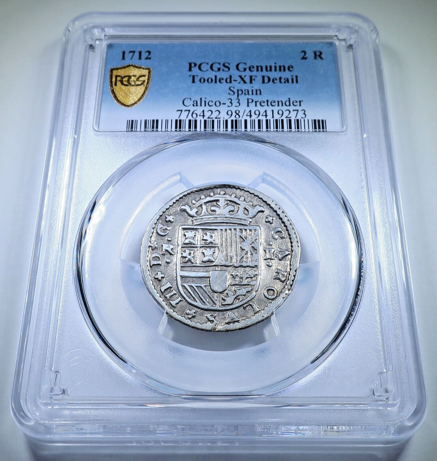 PCGS XF 1712 Spanish Silver 2 Reales Genuine 1700s Colonial Pirate Treasure Coin