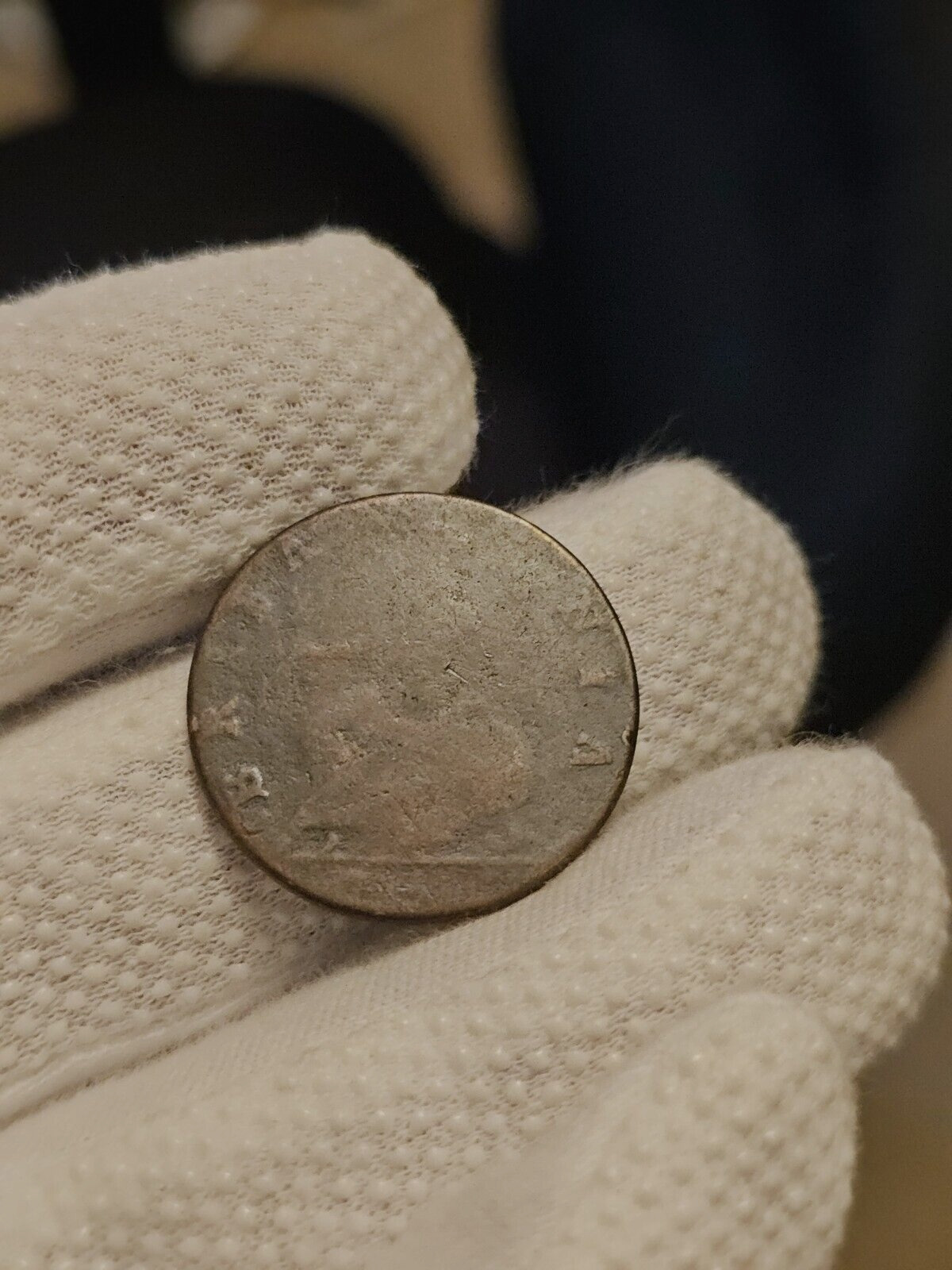 1700's Half Penny Light Weight Strange Looking Colonial Coin