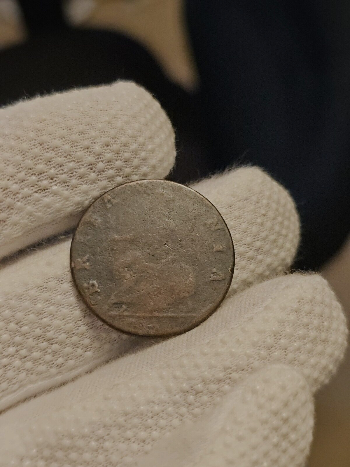 1700's Half Penny Light Weight Strange Looking Colonial Coin
