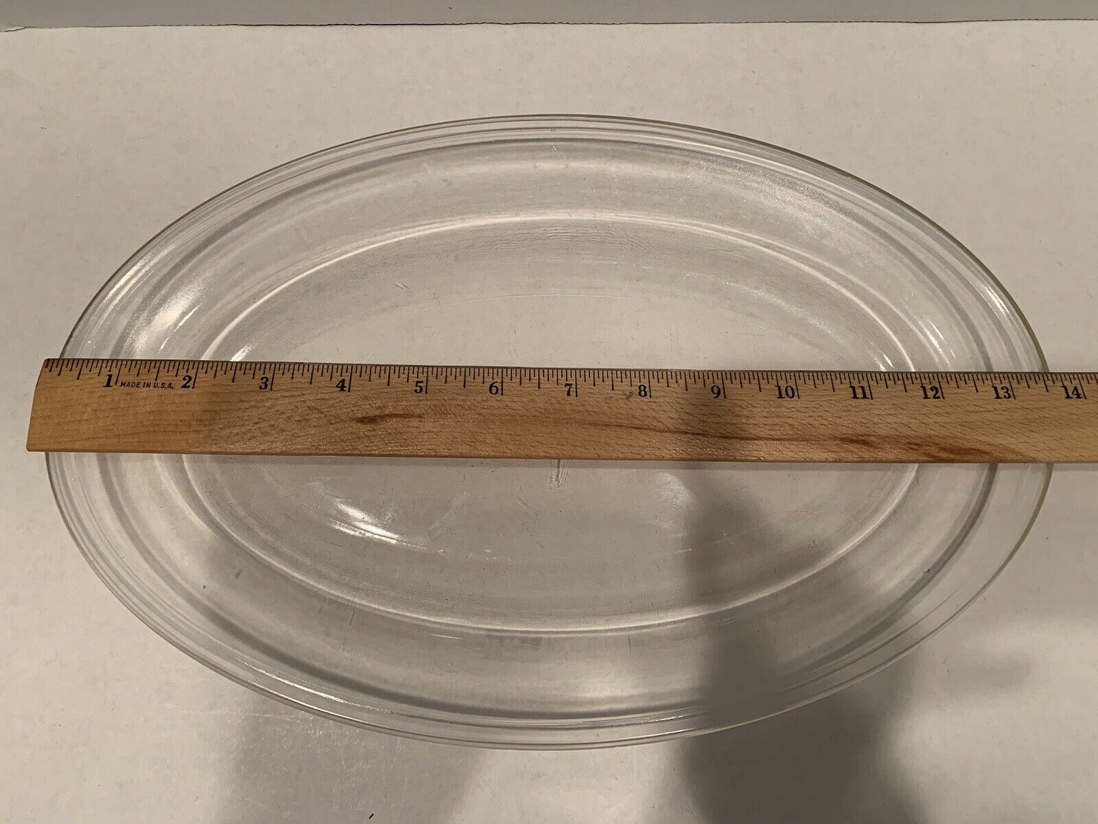 Vintage Pyrex Clear Glass Platter #313 - 13 3/4" x 8 3/4" x 1 1/4" Early 1900's