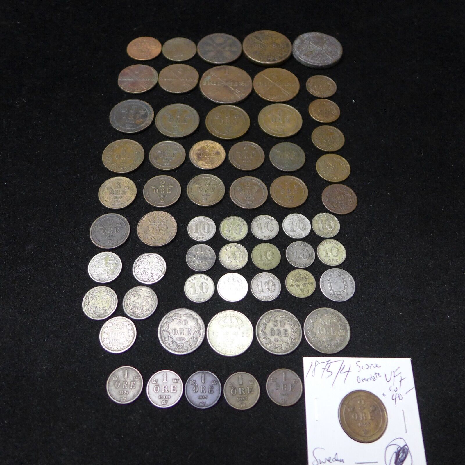 Lot of (60) SWEDEN MINOR COINS, SKILLING, ORE 1700's - 1900's