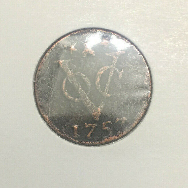 First New York Penny VOC Copper Coin 1700's - COA & History & Holder & Album Inc