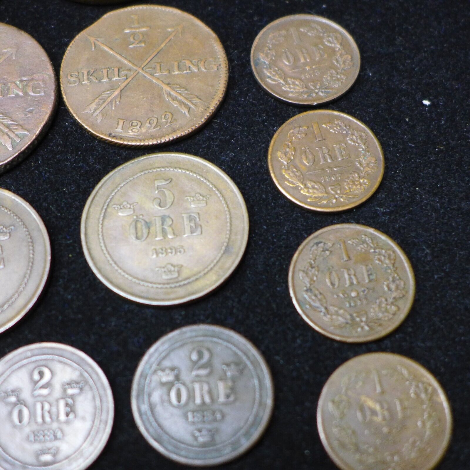 Lot of (60) SWEDEN MINOR COINS, SKILLING, ORE 1700's - 1900's