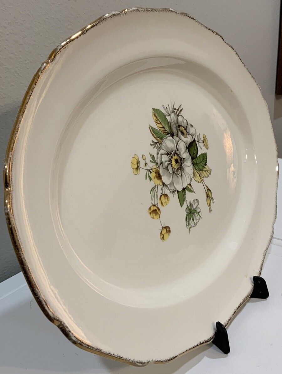 Vtg Canonsburg The Hallmark Magnolia Pattern 22 Kt. Oval Platter Serving Dish