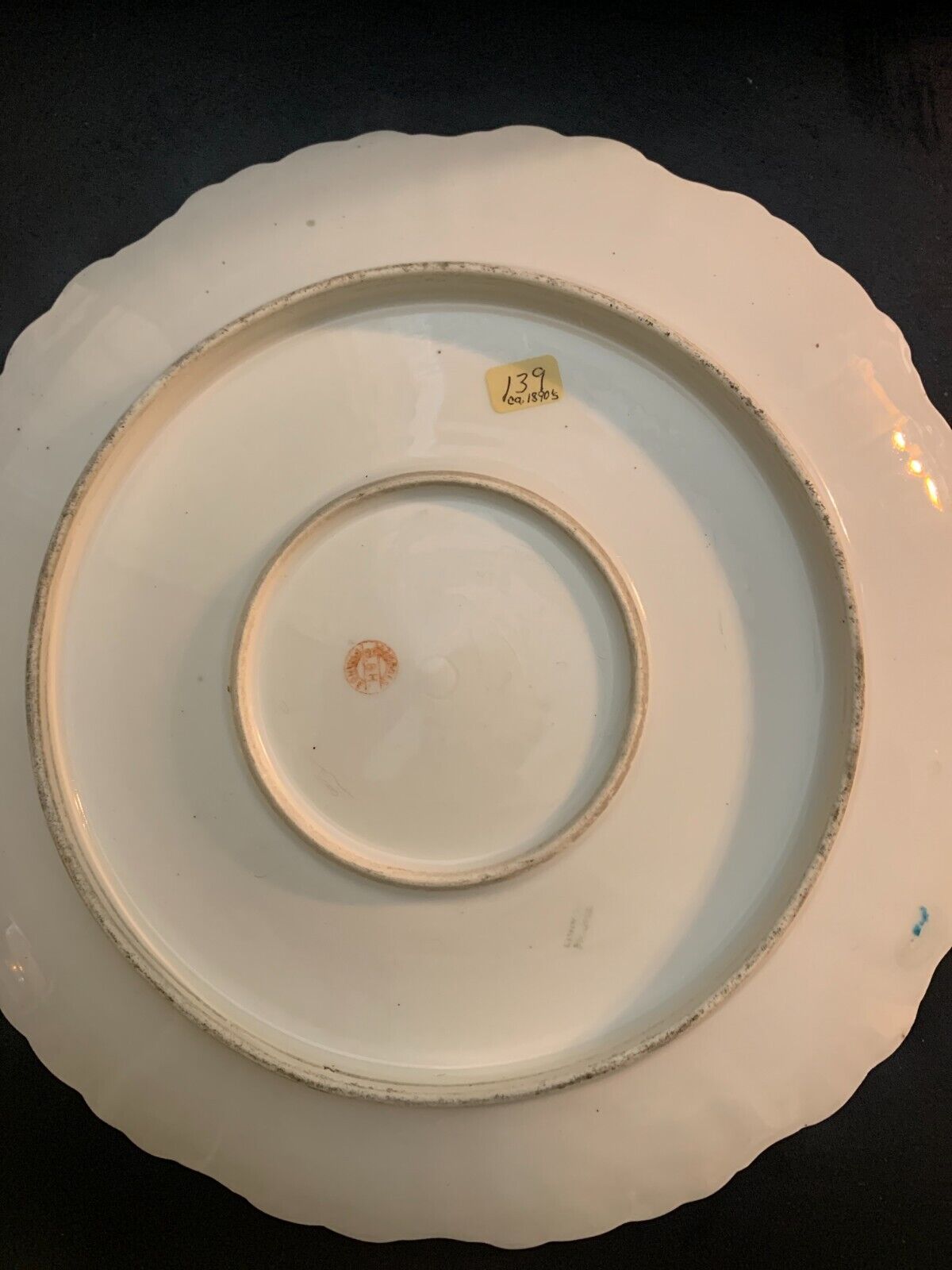 1800's RARE 13" BH LIMOGES GOLDEN CHARGER Gilded LARGE Enameled Green