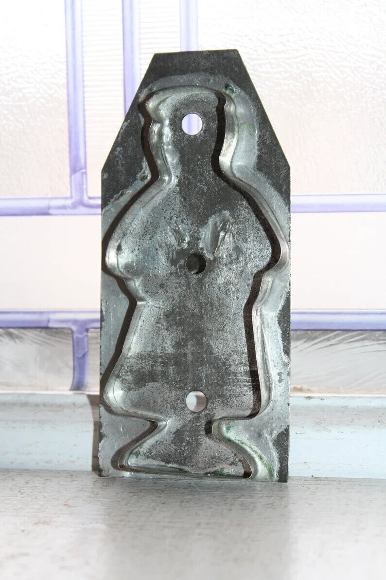 Primitive Antique Tin Woman Cookie Cutter Early 1900s Handmade