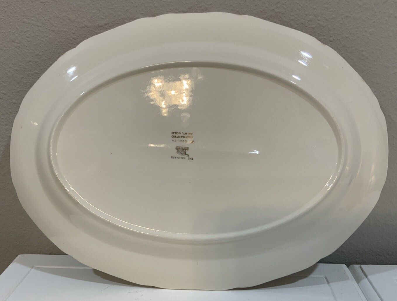 Vtg Canonsburg The Hallmark Magnolia Pattern 22 Kt. Oval Platter Serving Dish