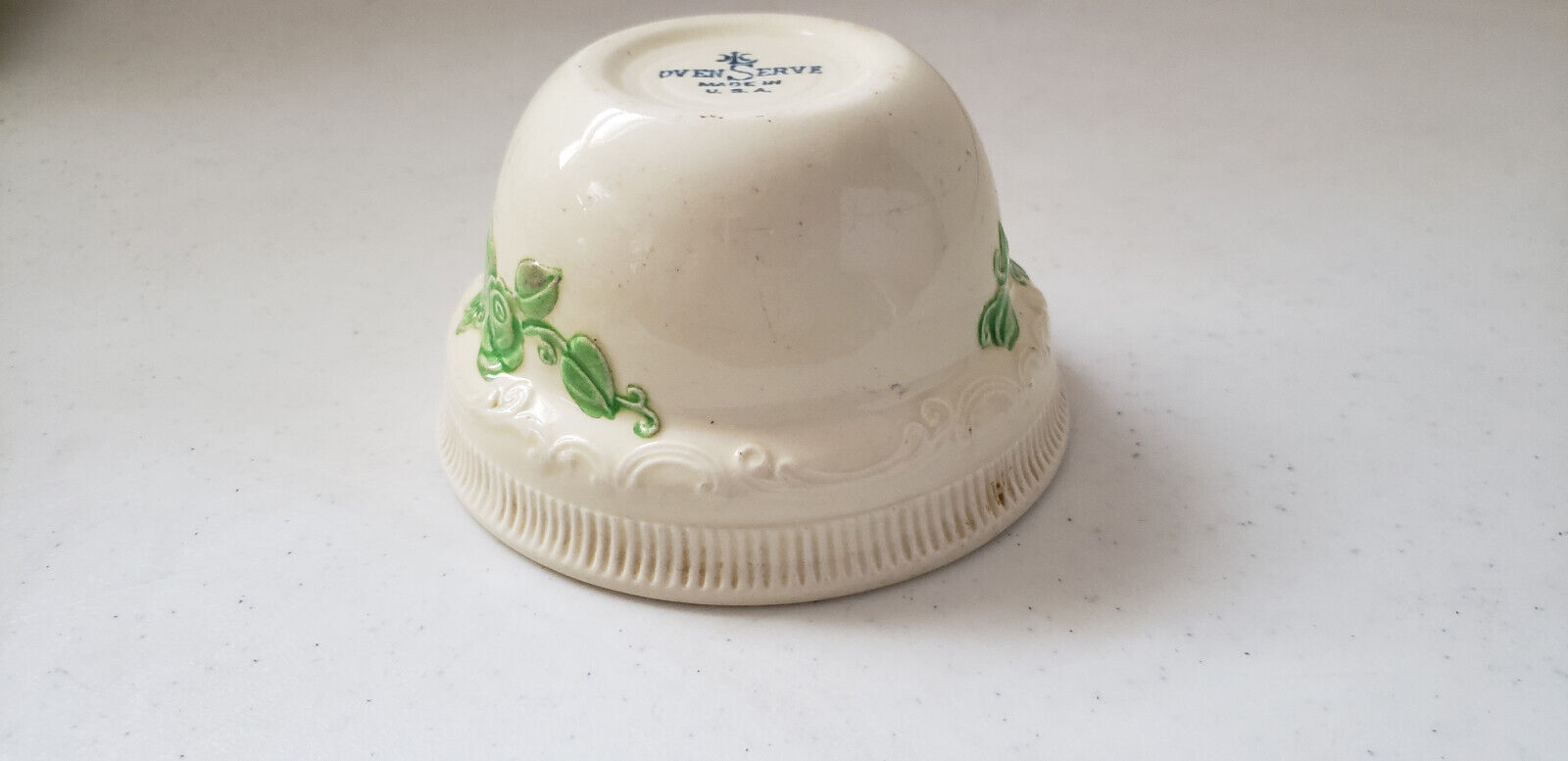 VTG Homer Laughlin Oven Serve Ware Custard Cup Flower Ramekin Bowl USA 2.75"