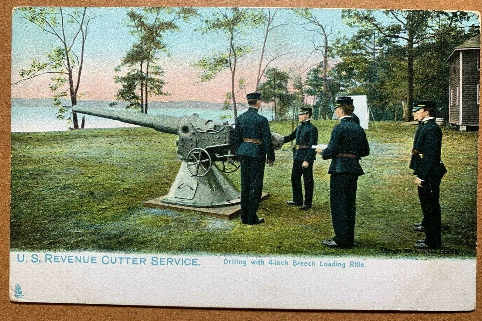 Postcard c1900s Revenue Cutter Service Gun Drill - US Coast Guard Tuck No. 2325