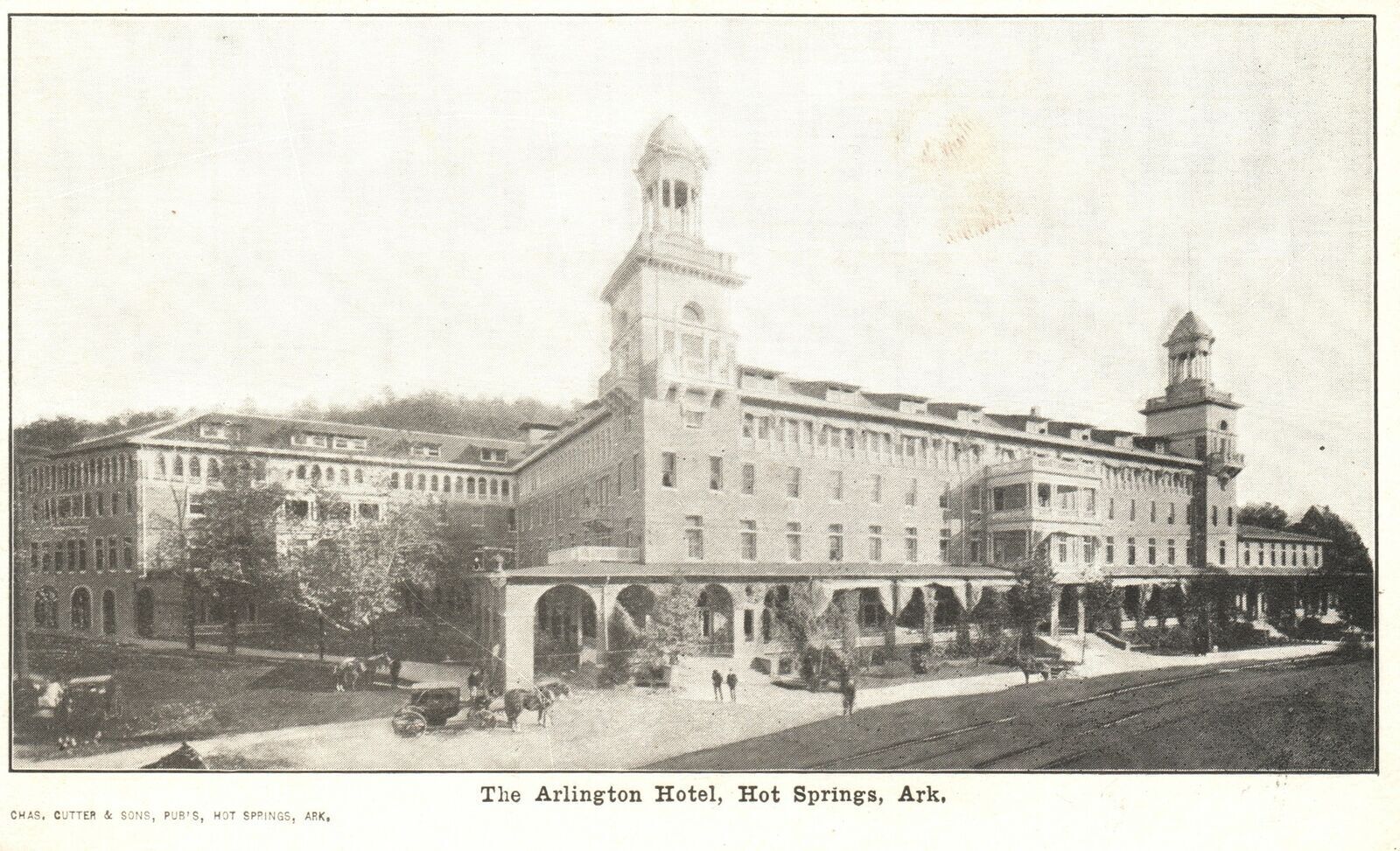 Vintage Postcard 1900's The Arlington Hotel Hot Springs Arkansas Chas Cutter Pub
